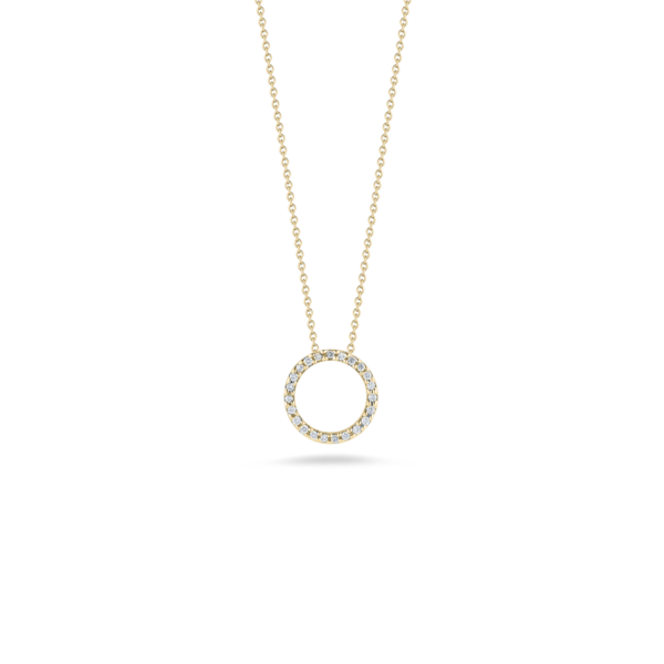 ROBERTO COIN 18K YELLOW GOLD TINY TREASURES SMALL DIAMOND CIRCLE NECKLACE