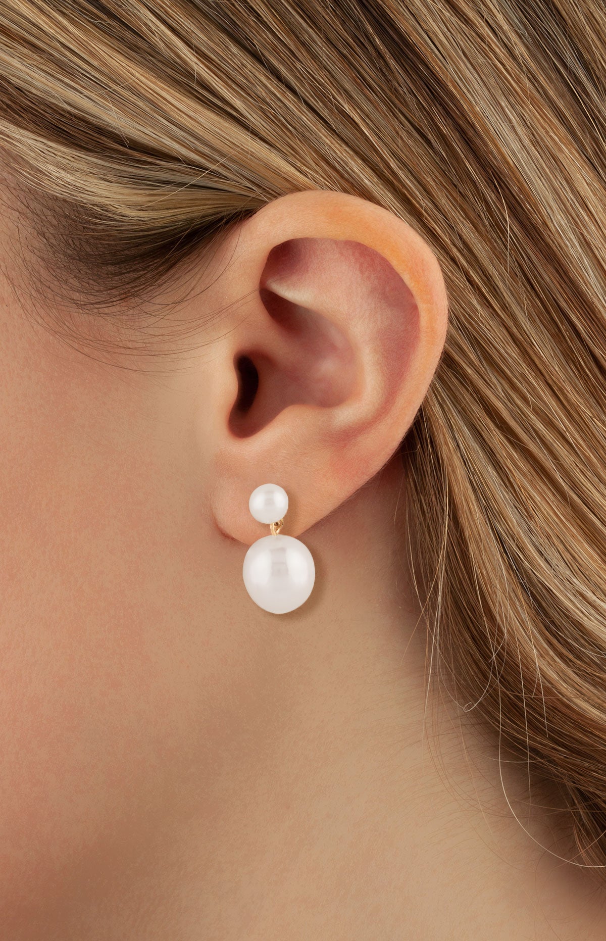 CARLA 14K YELLOW GOLD WHITE PEARL BAROQUE DROP EARRINGS