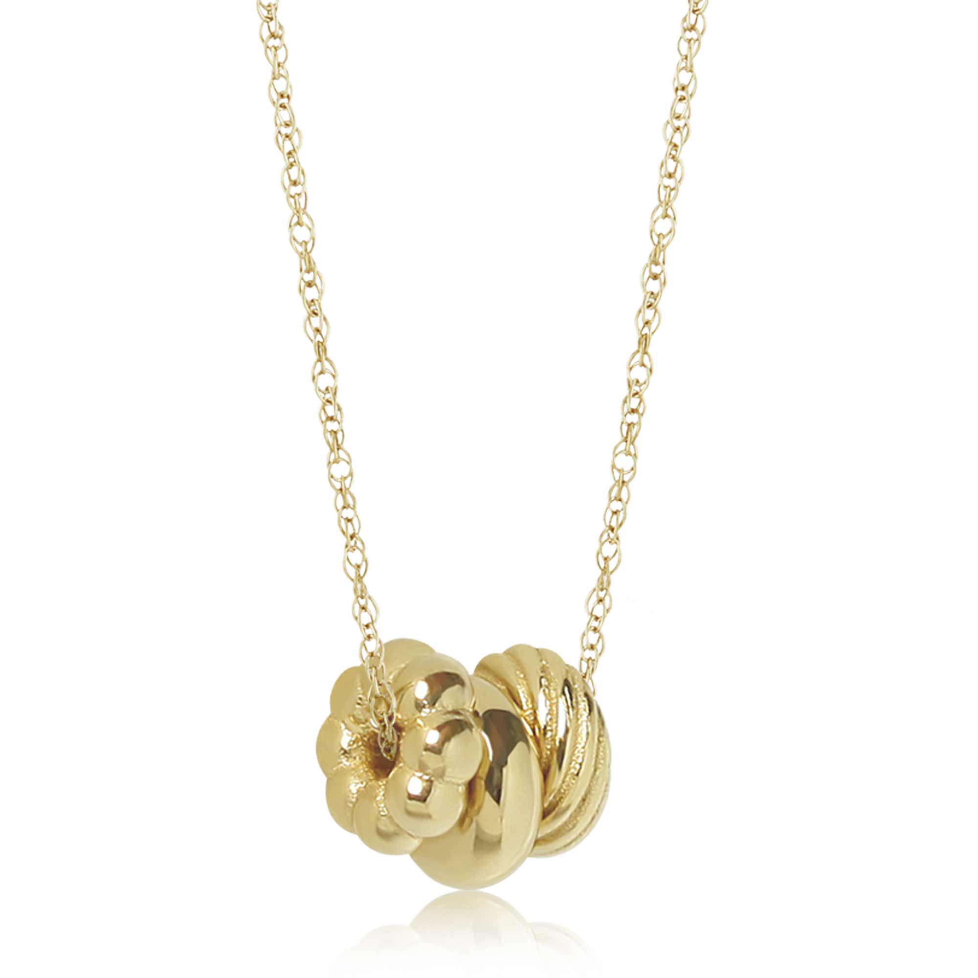 CARLA 14K YELLOW GOLD 3-3X8MM RONDELLES WITH 6R-16" CHAIN