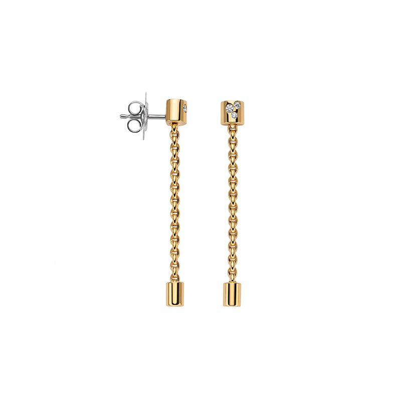 Fope 18K Aria Yellow Gold and Diamond Drop Earrings