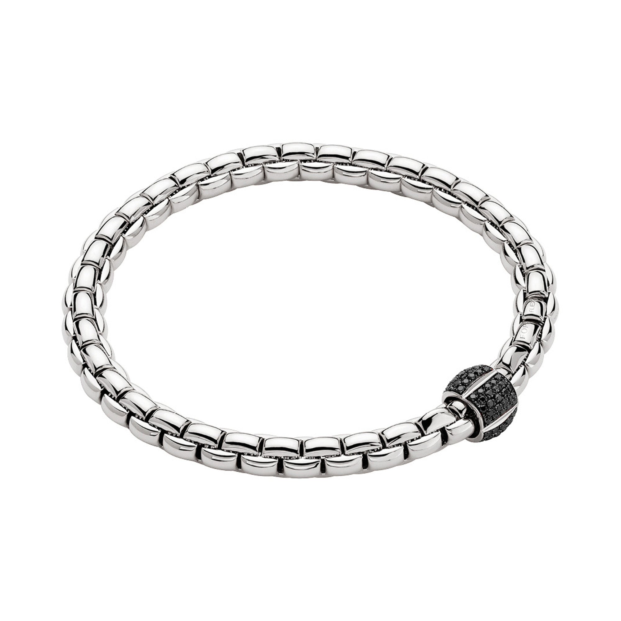 FOPE 18K WHITE GOLD EKA FLEX'IT BRACELET WITH 0.49CT TW DIAMOND, SIZE LARGE