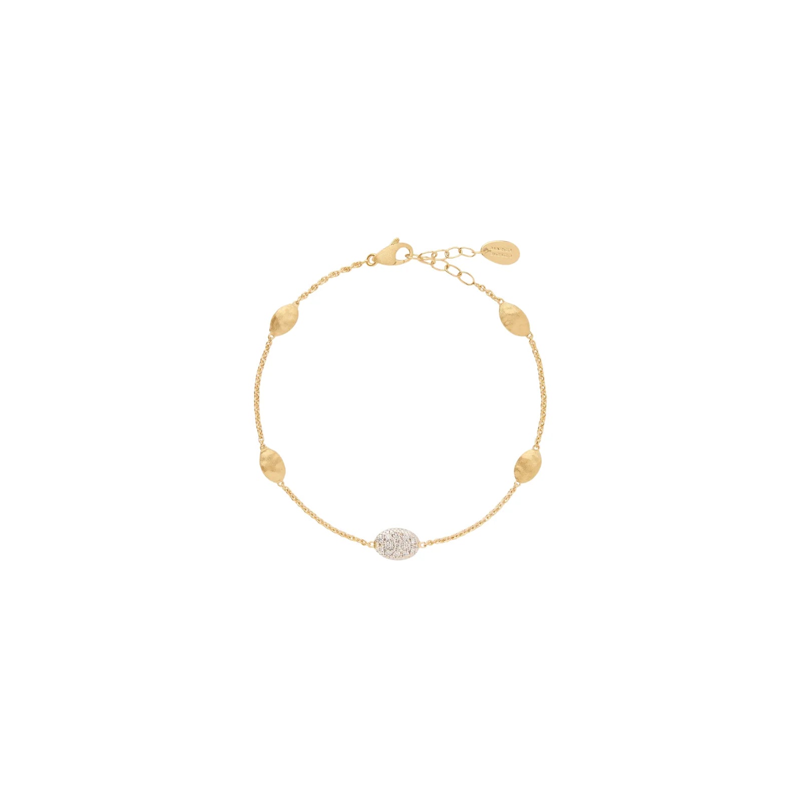 MARCO BICEGO 18K YELLOW GOLD SIVIGLIA SMALL BEAN BRACELET WITH DIAMOND ACCENT