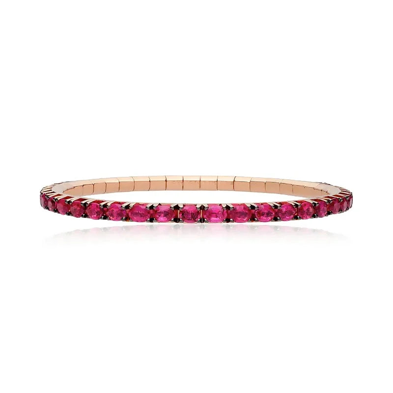 Roberto Demeglio 18K Rose Gold Marquise Ruby Stretch Tennis Bracelet