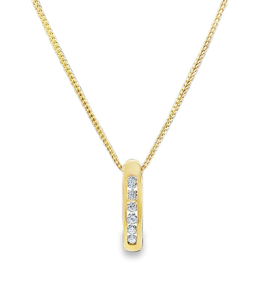 Max Strauss 14K Yellow Gold Diamond Pendant with Chain