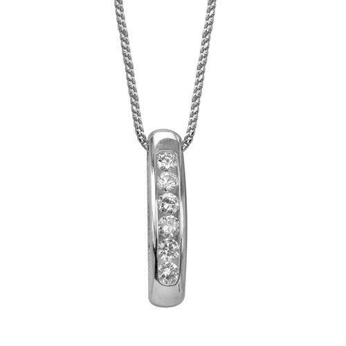 Max Strauss 14K White Gold Diamond Pendant with Chain