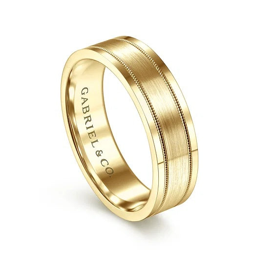 NOAH-14K YELLOW GOLD 6MM-MEN'S WEDDING BAND IN SATIN FINISH