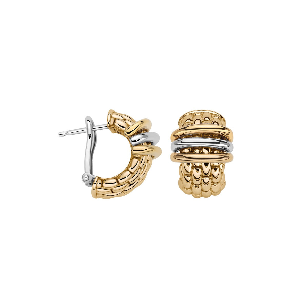 FOPE 18K YELLOW AND WHITE GOLD PANORAMA EARRINGS