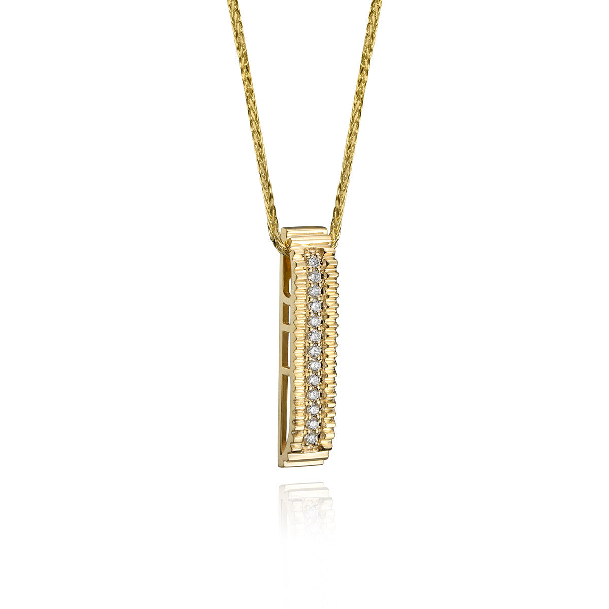 14K YELLOW GOLD INTIMITE DIAMOND PENDANT WITH DIAMONDS 0.16 TW SI G/H WITH 18" WHEAT CHAIN
