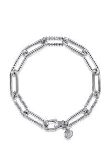 GABRIEL & CO STERLING SILVER BUJUKAN LINK BRACELET.