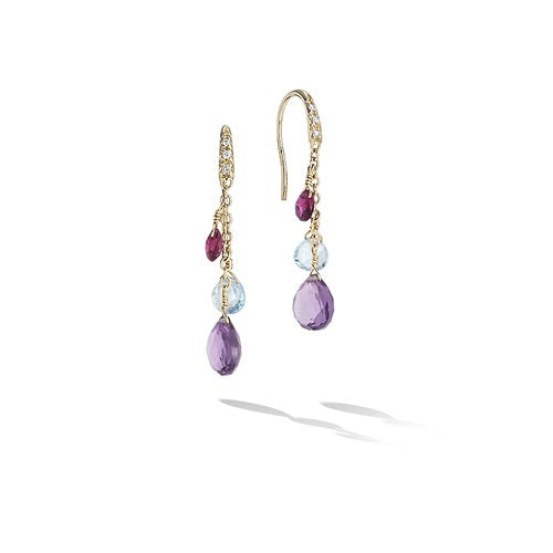MARCO BICEGO 18K YELLOW GOLD PARADISE EARRINGS WITH MIXED GEMSTONES