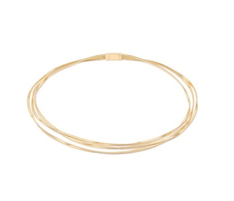 MARCO BICEGO MARRAKECH 18K YELLOW GOLD TWIST THREE STRAND NECKLACE