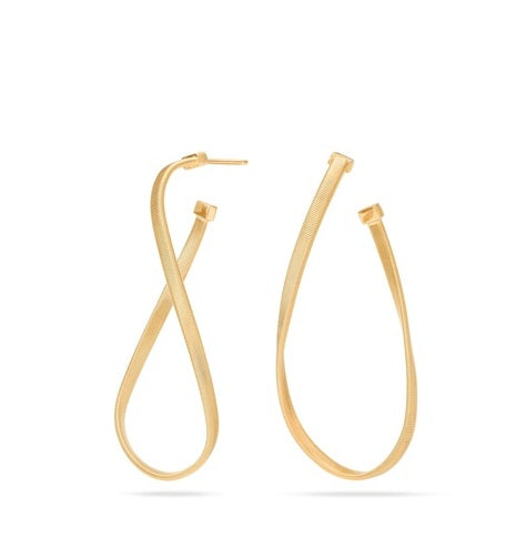 MARCO BICEGO MARRAKECH 18K YELLOW GOLD TWISTED INFINITY-SHAPED COIL EARRINGS
