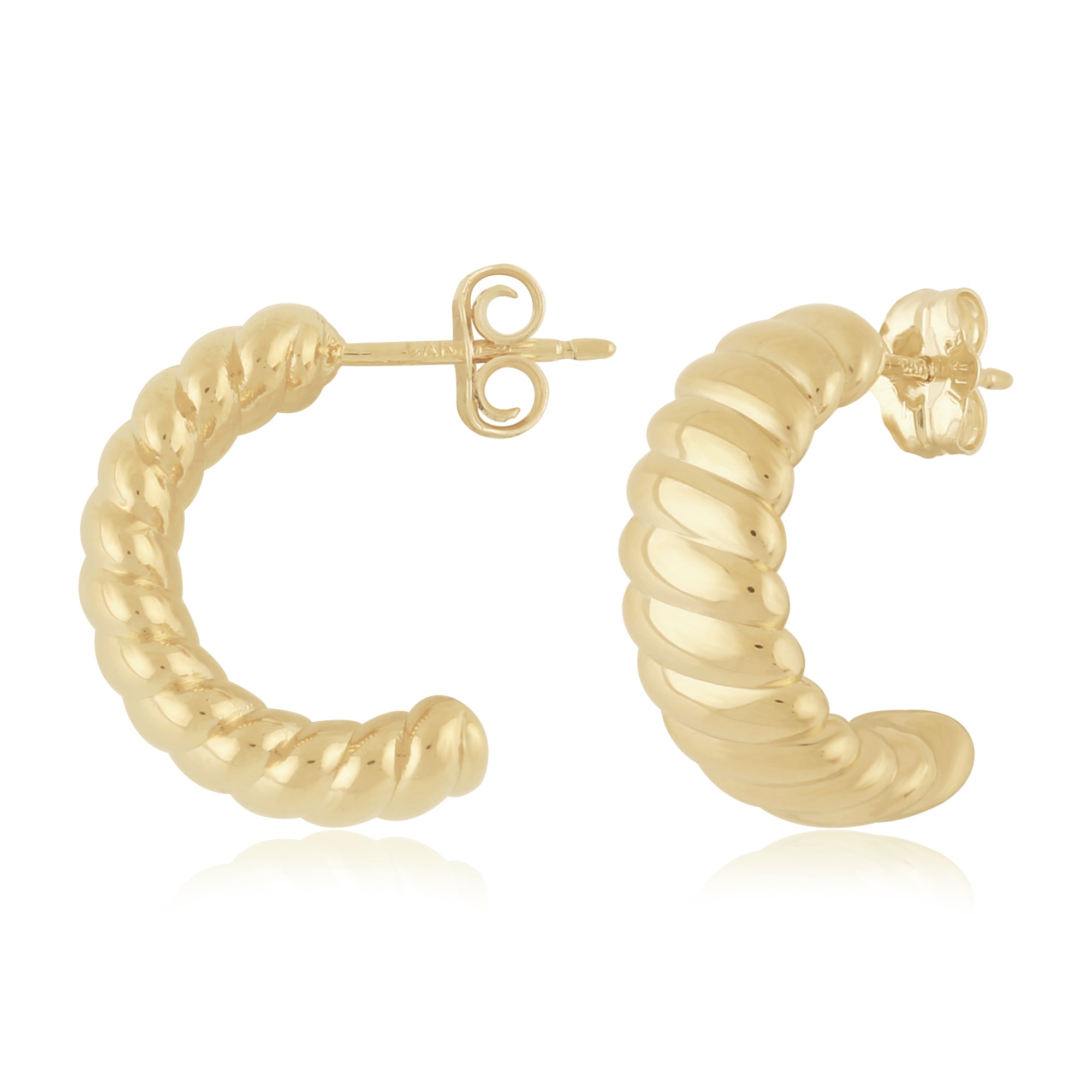 CARLA 14K YELLOW GOLD MULTI TWIST HALF HOOP