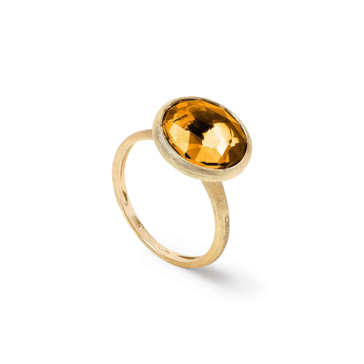 MARCO BICEGO JAIPUR COLOUR 18K YELLOW GOLD BEZEL SET CITRINE QUARTZ RING, FINGER SIZE 7