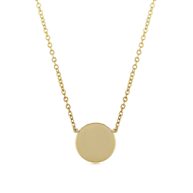 ESTATE COLLECTION: 14K YELLOW GOLD 10MM ROUND DISC 18-19" NECKLACE - REPLACEMENT VALUE $1185.00