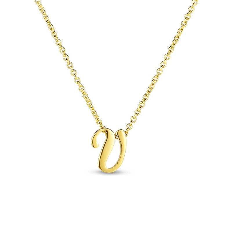 Roberto Coin Tiny Treasures Love Letter 18K Gold 'V' Pendant