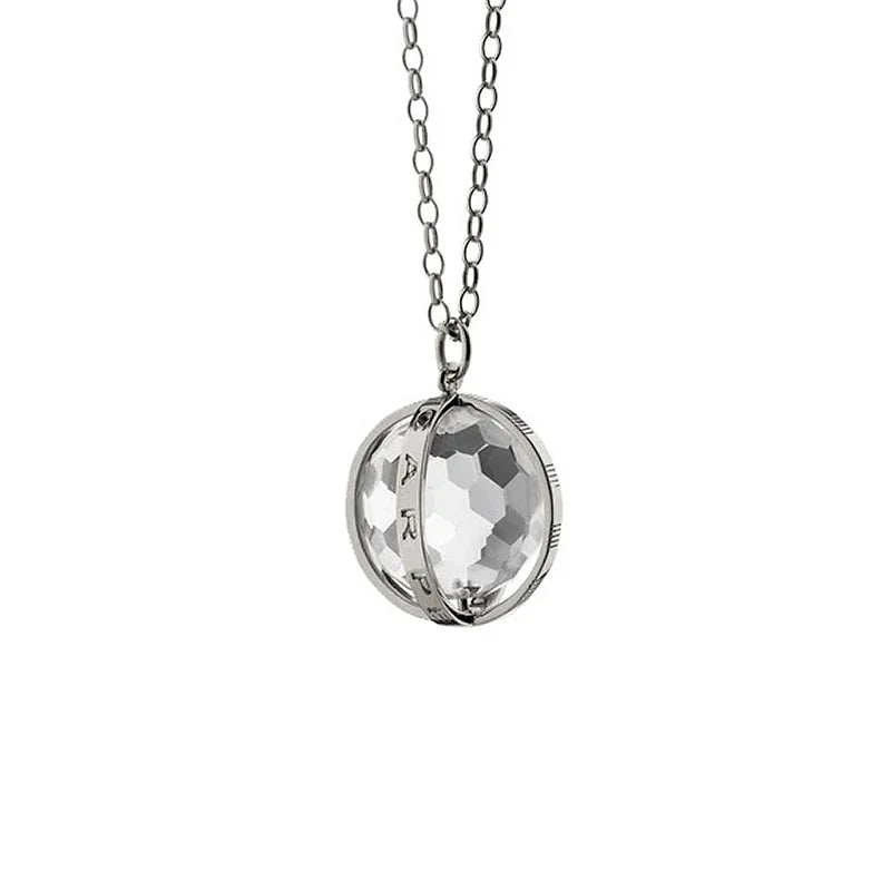 MONICA RICH KOSANN Large "Carpe Diem" Charm with Faceted Rock Crystal