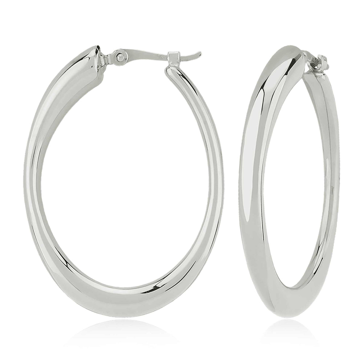 Carla Sterling Silver Oval Hoop Earrings