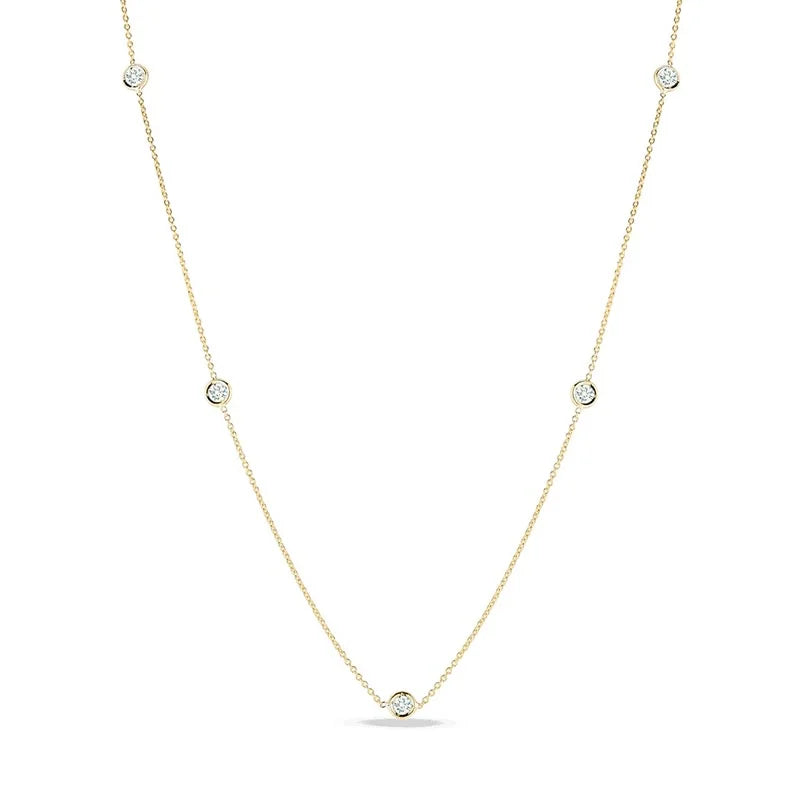 Roberto Coin Diamonds By The Inch 18K Yellow Gold 5 Station Necklace