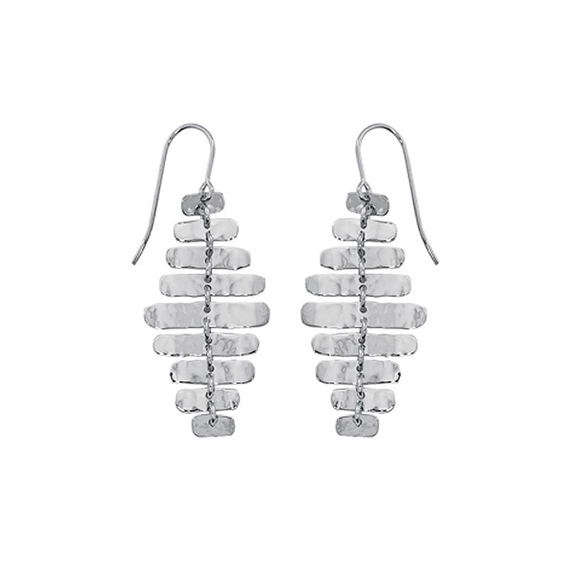CARLA STERLING SILVER SHIMMERING OVAL DROP EARRINGS