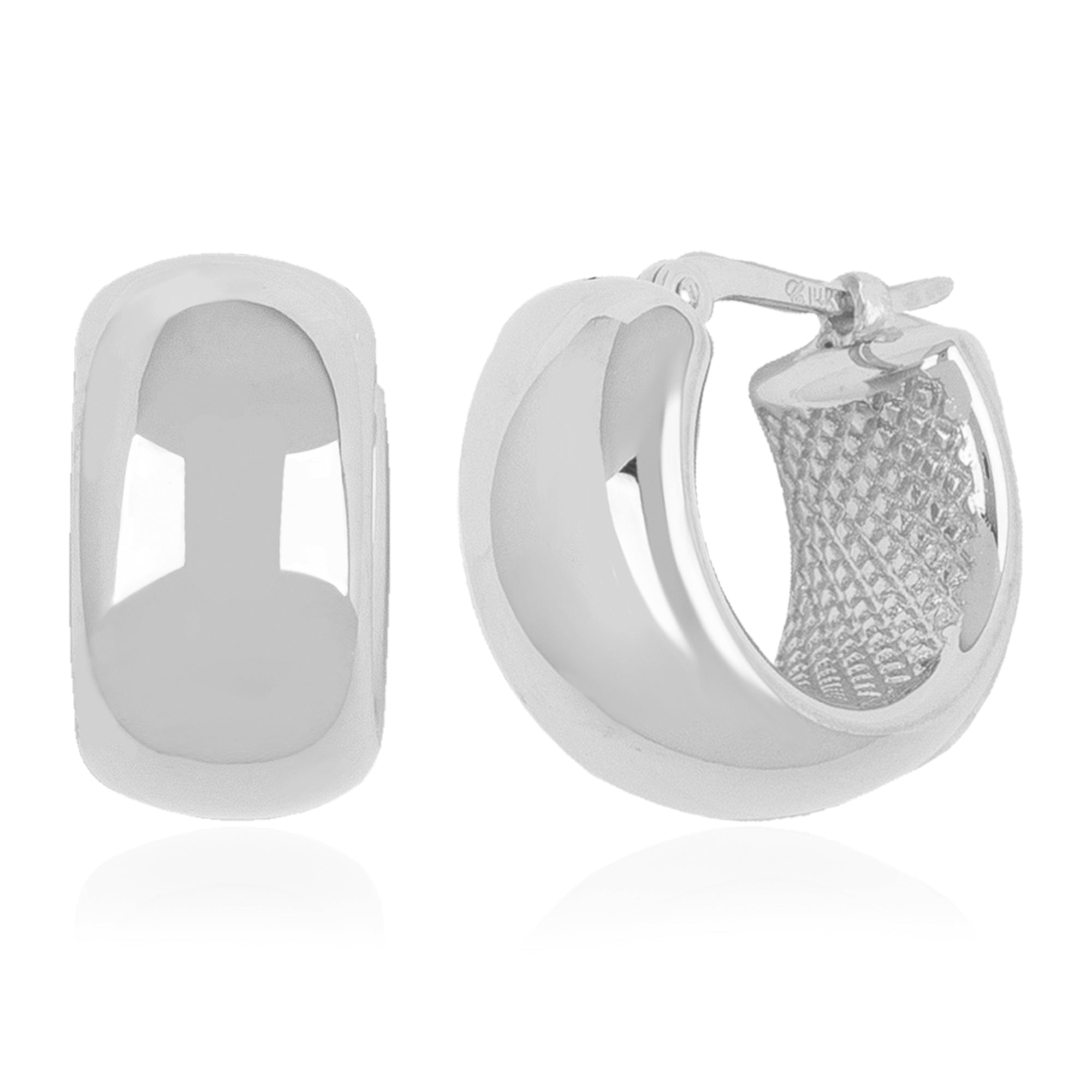 CARLA STERLING SILVER 15MM PLAIN BAND HOOPS