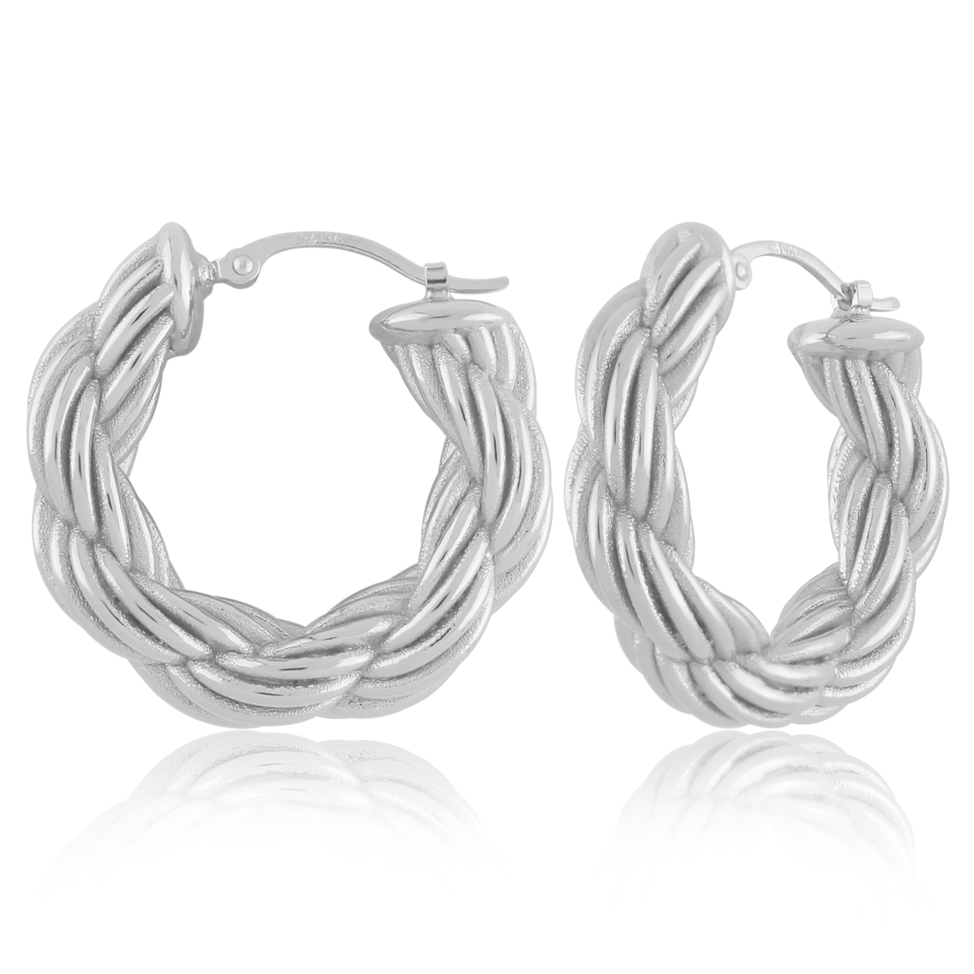 CARLA STERLING SILVER 6X25MM ROPE HOOP