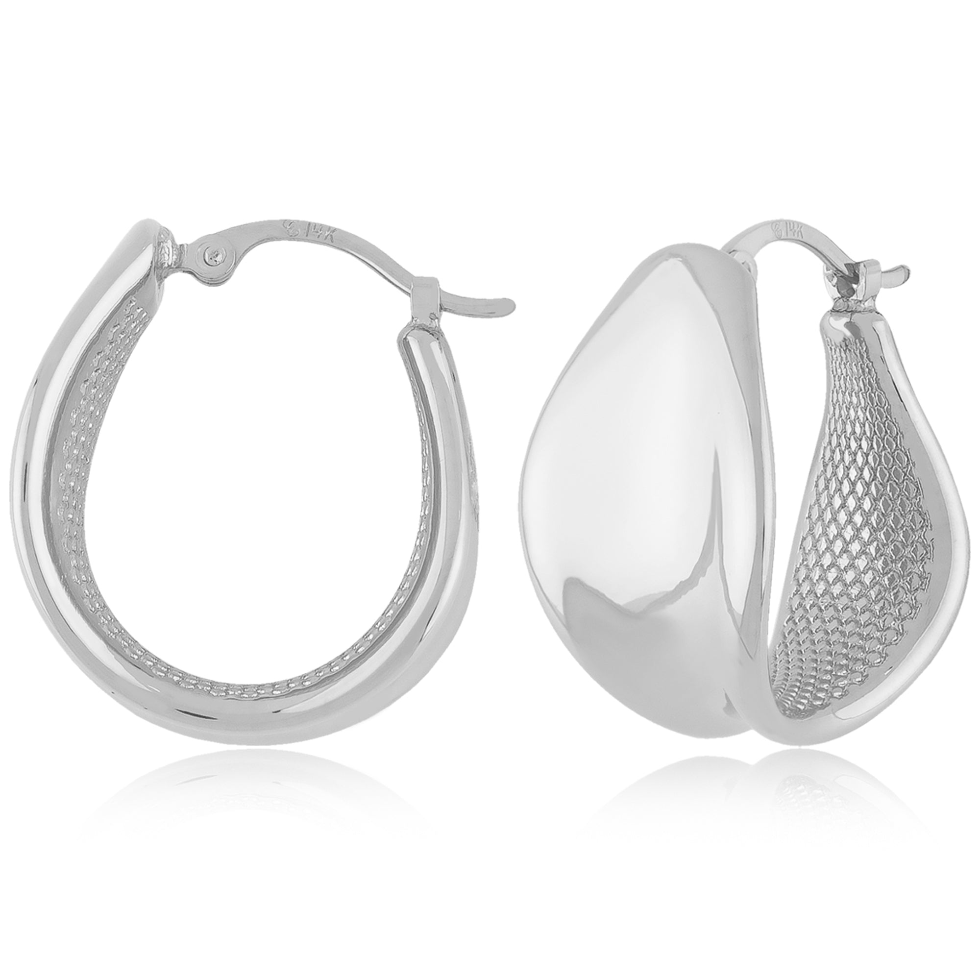 CARLA STERLING SILVER MEDIUM GRADUATED PLAIN HOOP