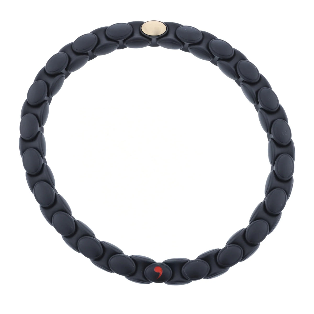ROBERTO DEMEGILO ANACONDINO BLACK MATTE CERAMIC BRACELET HAVING ONE 18K YELLOW OVERLAY BUTTON