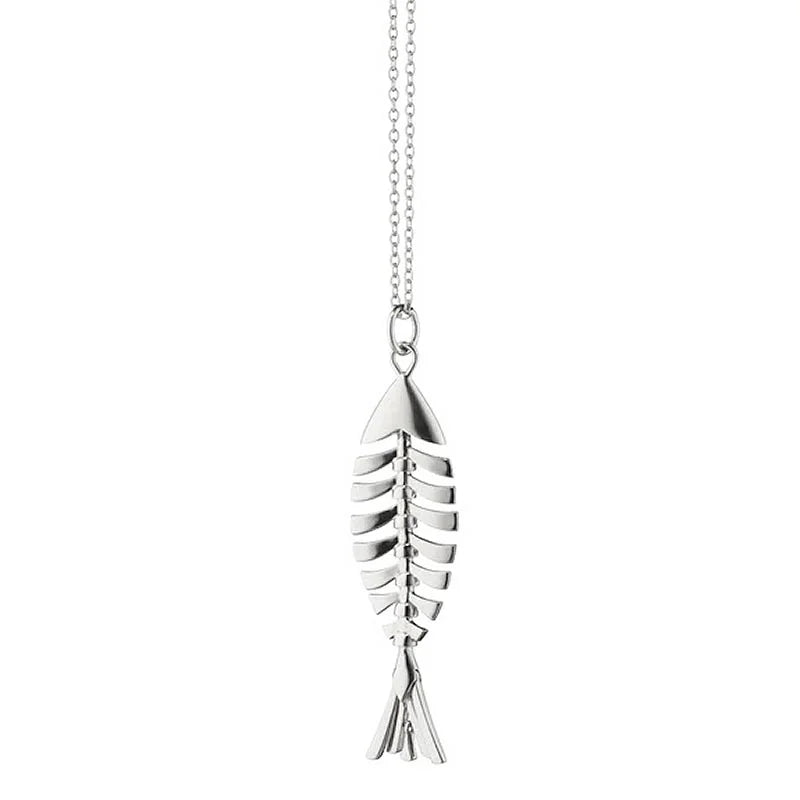 MONICA RICH KOSANN Deco Fish necklace on a 30" Oval Link Chain
