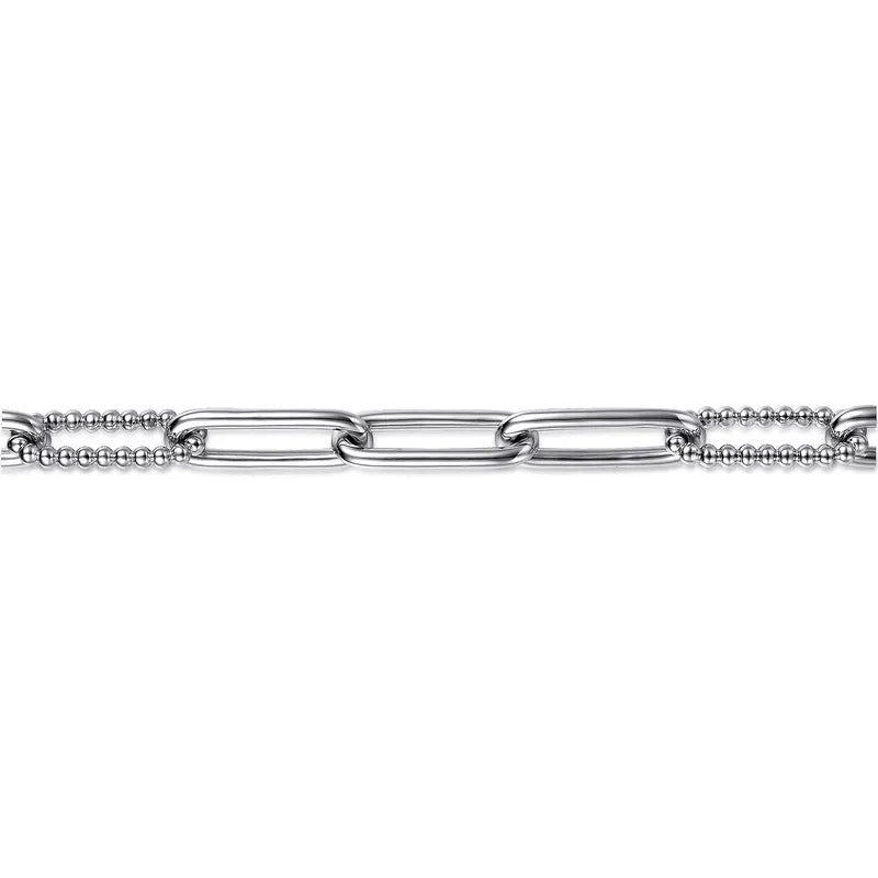 GABRIEL & CO STERLING SILVER BUJUKAN LINK BRACELET.