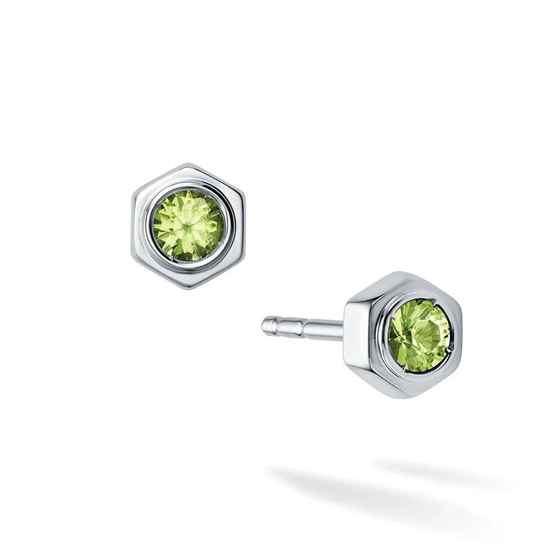 Birks Bee Chic Peridot and Silver Stud Earrings