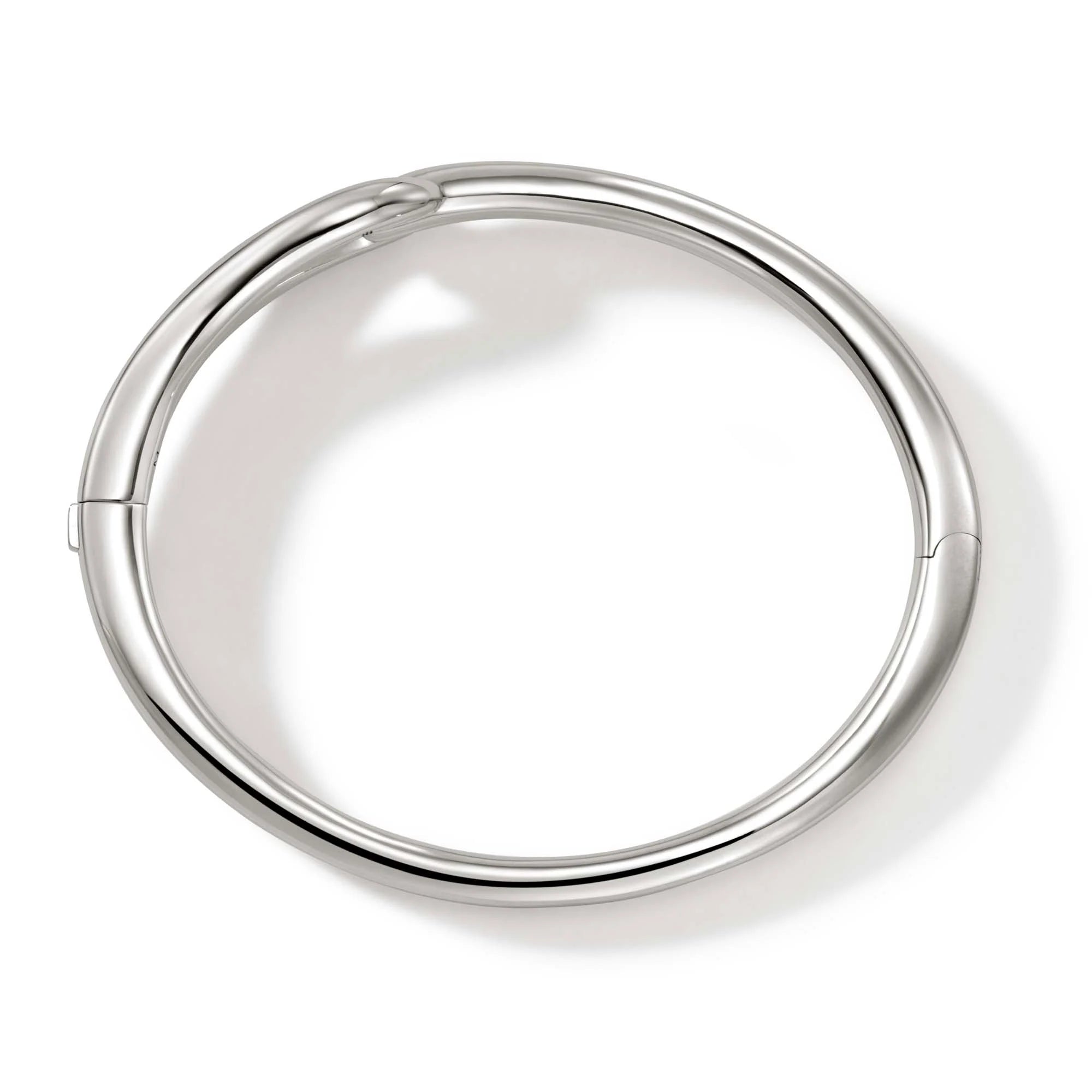 JOHN HARDY STERLING SILVER SURF 12.5MM HINGED BANGLE, SIZE MEDIUM