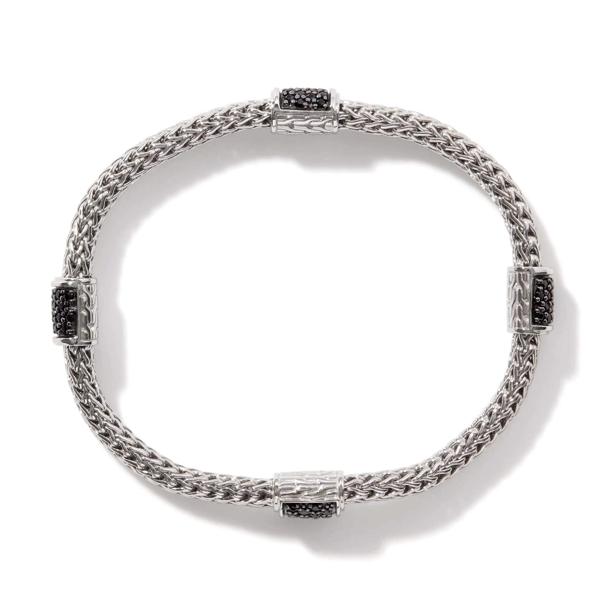 JOHN HARDY ICON BRACELET, STERLING SILVER, GEMSTONES, 5MM