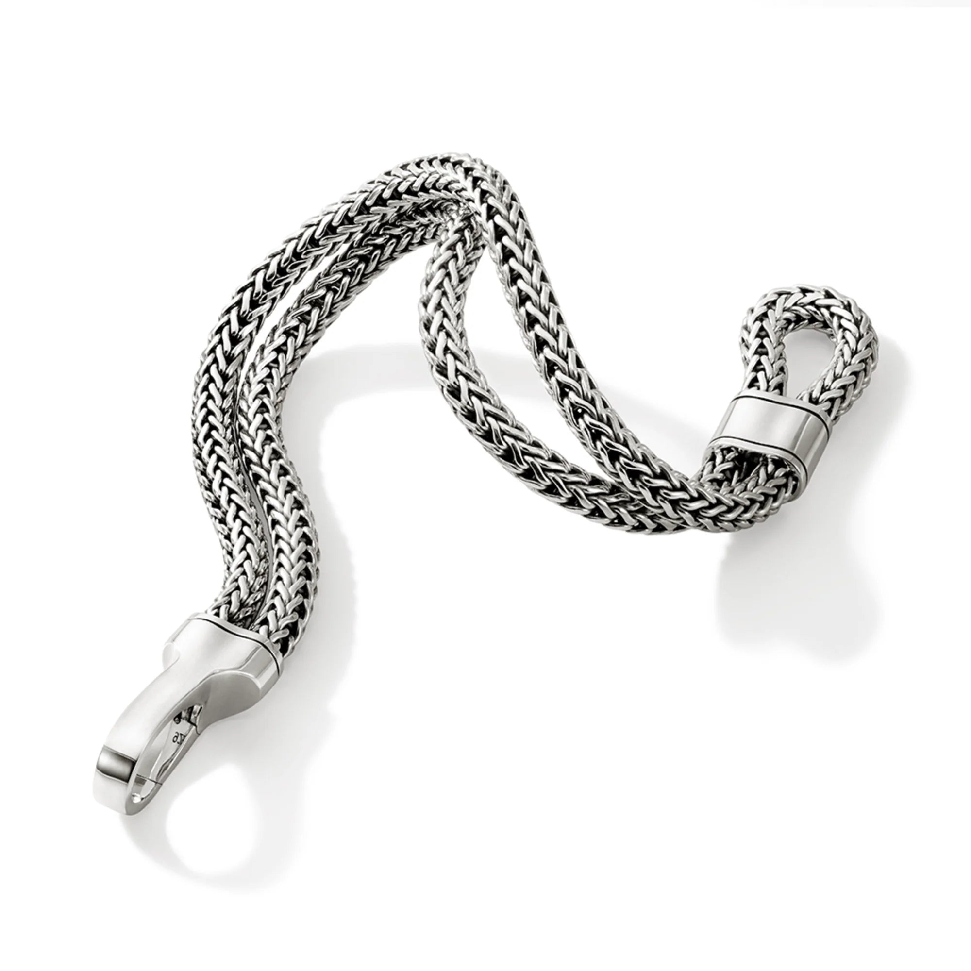 John Hardy Hook Clasp Bracelet, Silver, Double Row