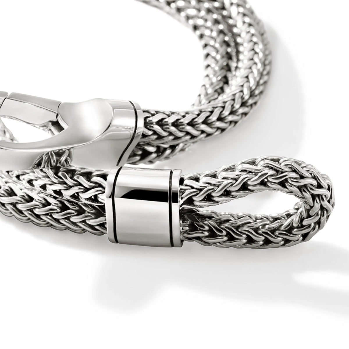 John Hardy Hook Clasp Bracelet, Silver, Double Row