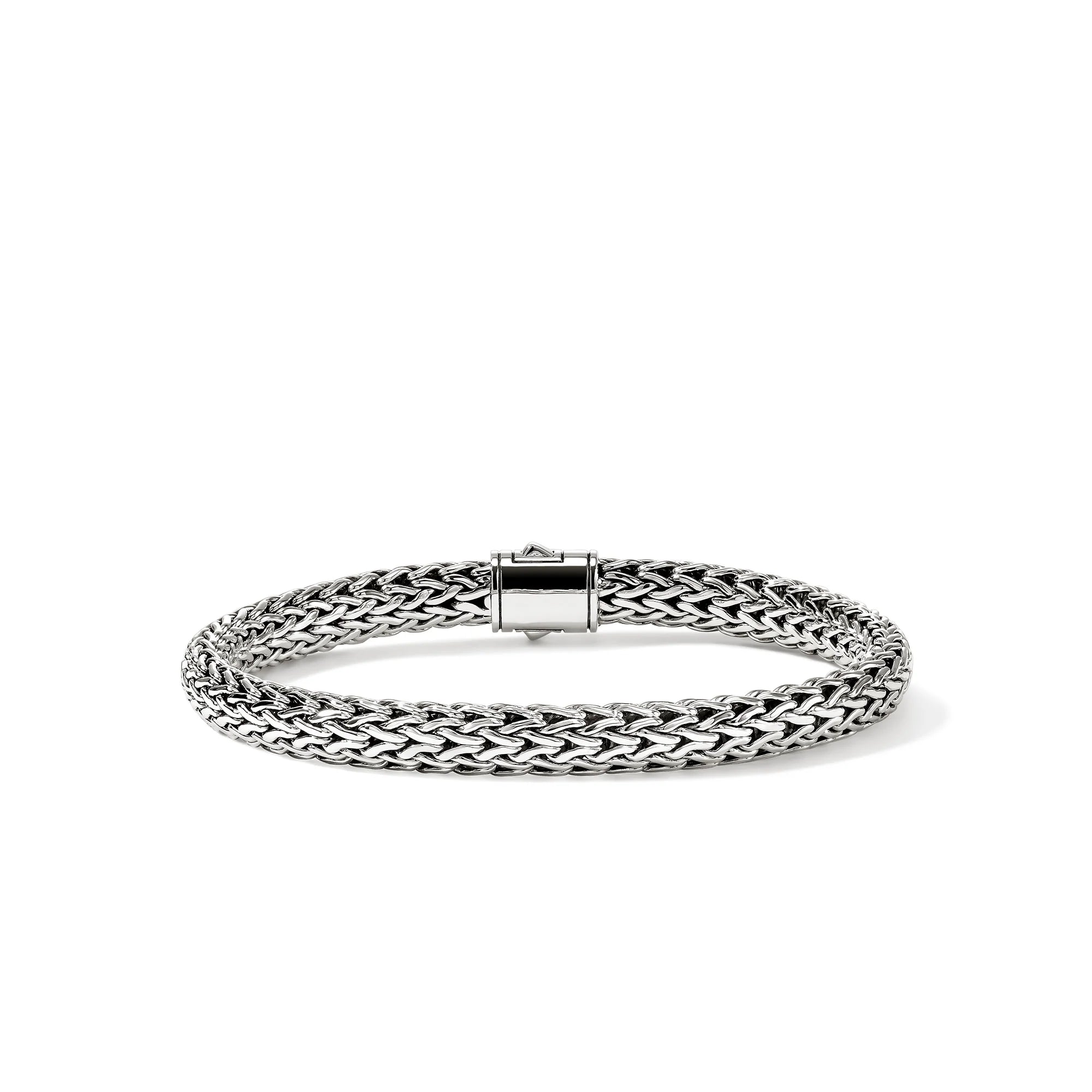 JOHN HARDY ICON BRACELET, STERLING SILVER, DIAMONDS, 6.5MM