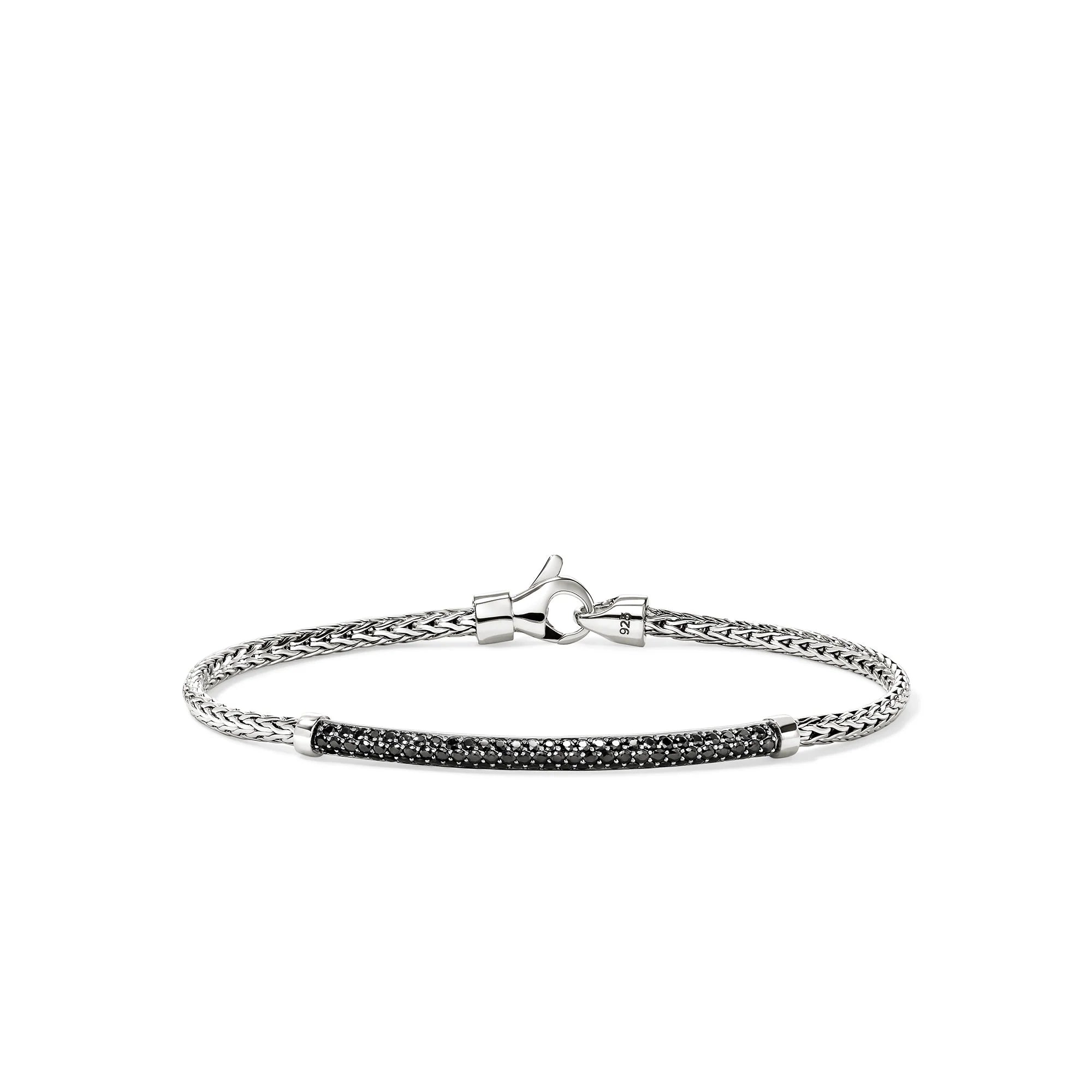 JOHN HARDY ESSENTIAL PAVE BRACELET, STERLING SILVER, GEMSTONES, 2.5MM