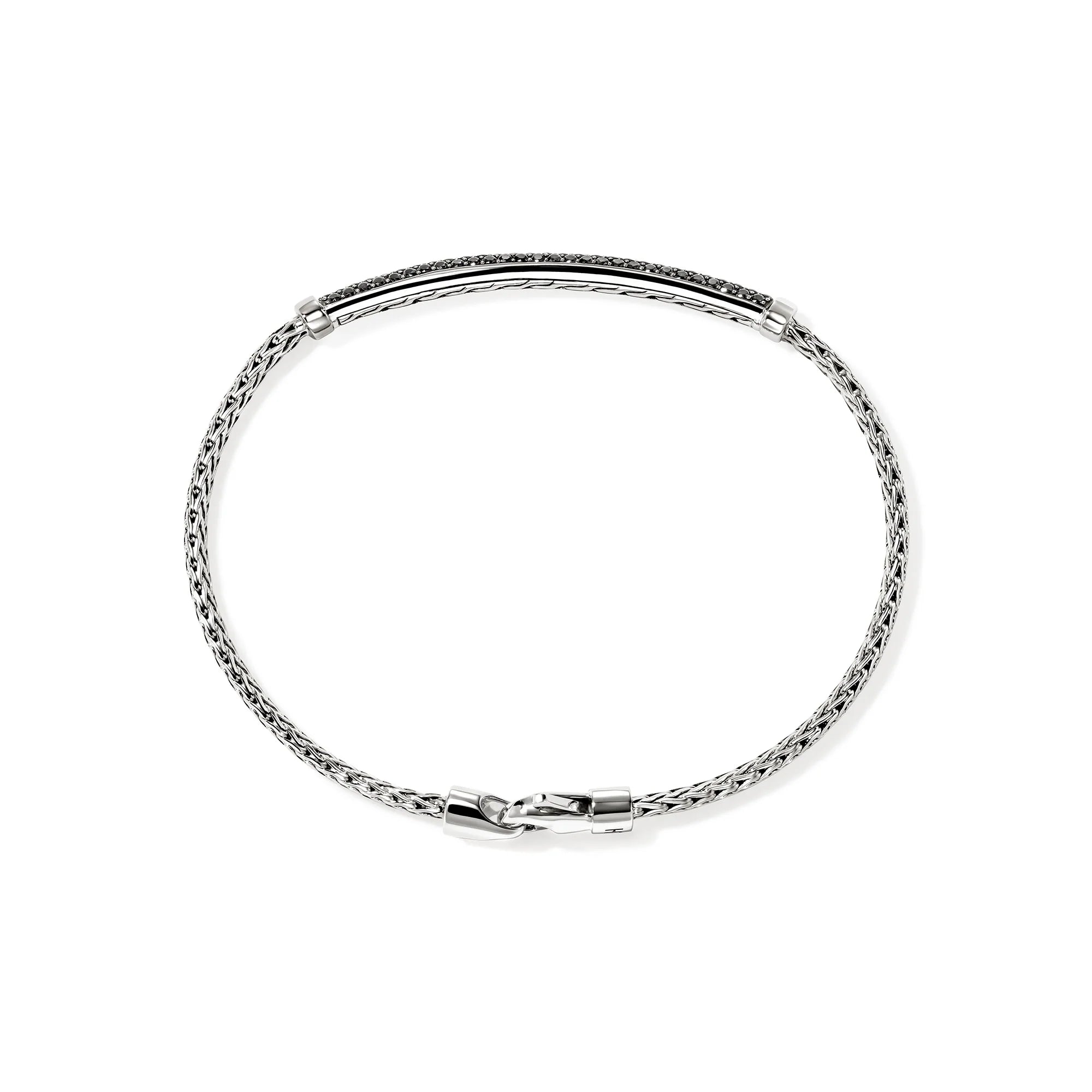 JOHN HARDY ESSENTIAL PAVE BRACELET, STERLING SILVER, GEMSTONES, 2.5MM