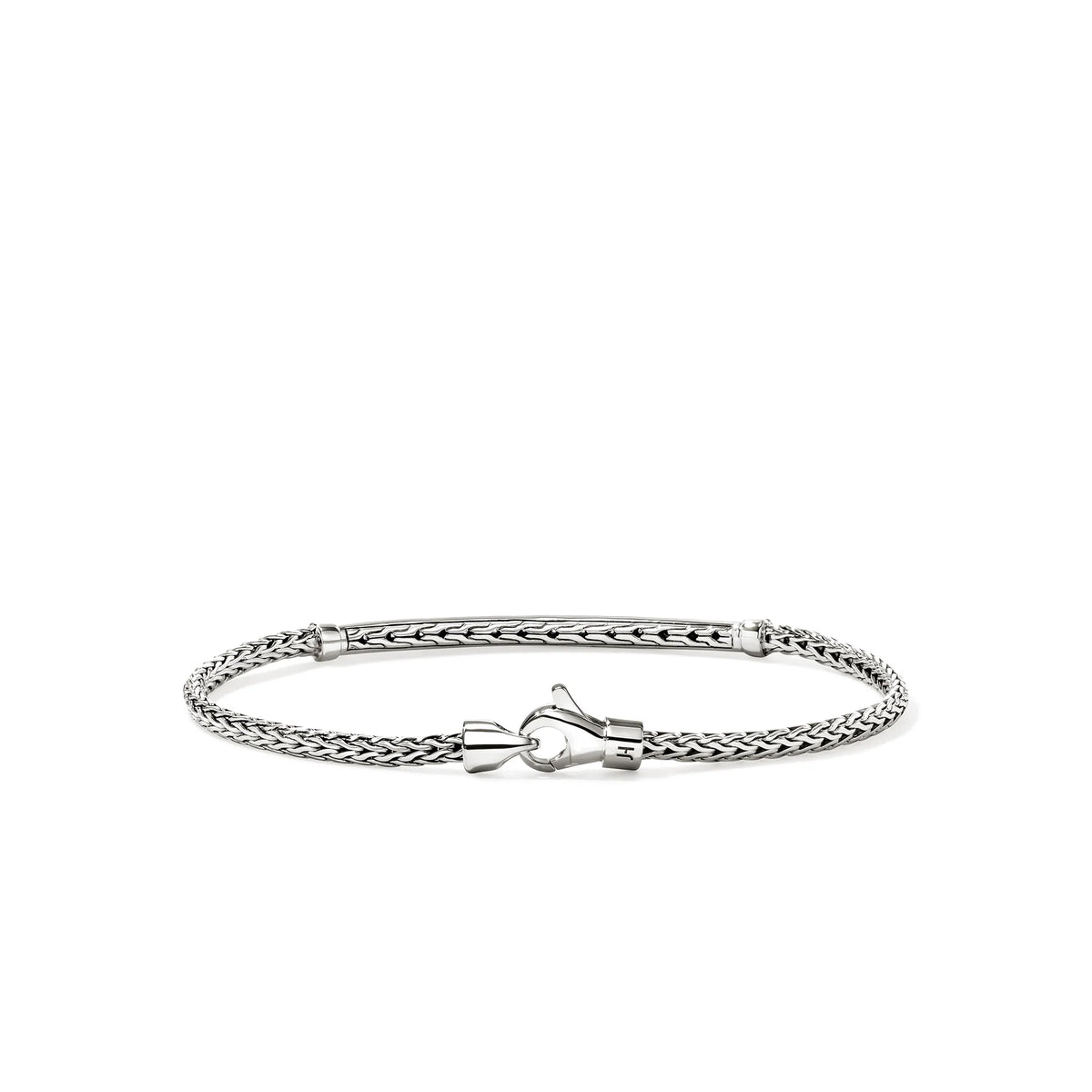 JOHN HARDY ESSENTIALS SILVER 2.5MM BRACELET WITH BLUE SAPPHIRES WITH LOBSTER CLASP, SIZE M.