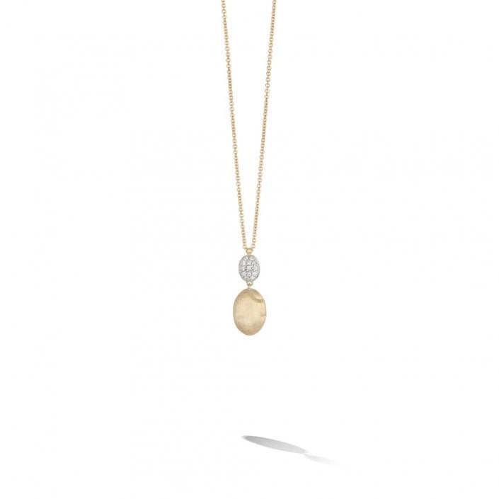 MARCO BICEGO 18K YELLOW GOLD SIVIGLIA PENDANT CHAIN NECKLACE WITH DIAMONDS