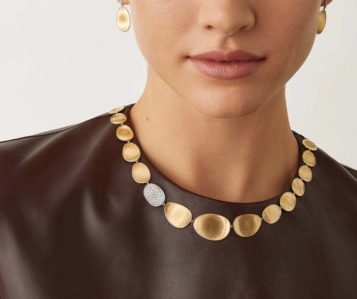 MARCO BICEGO LUNARIA 18K YELLOW GOLD NECKLACE WITH DIAMONDS 0.67 TW