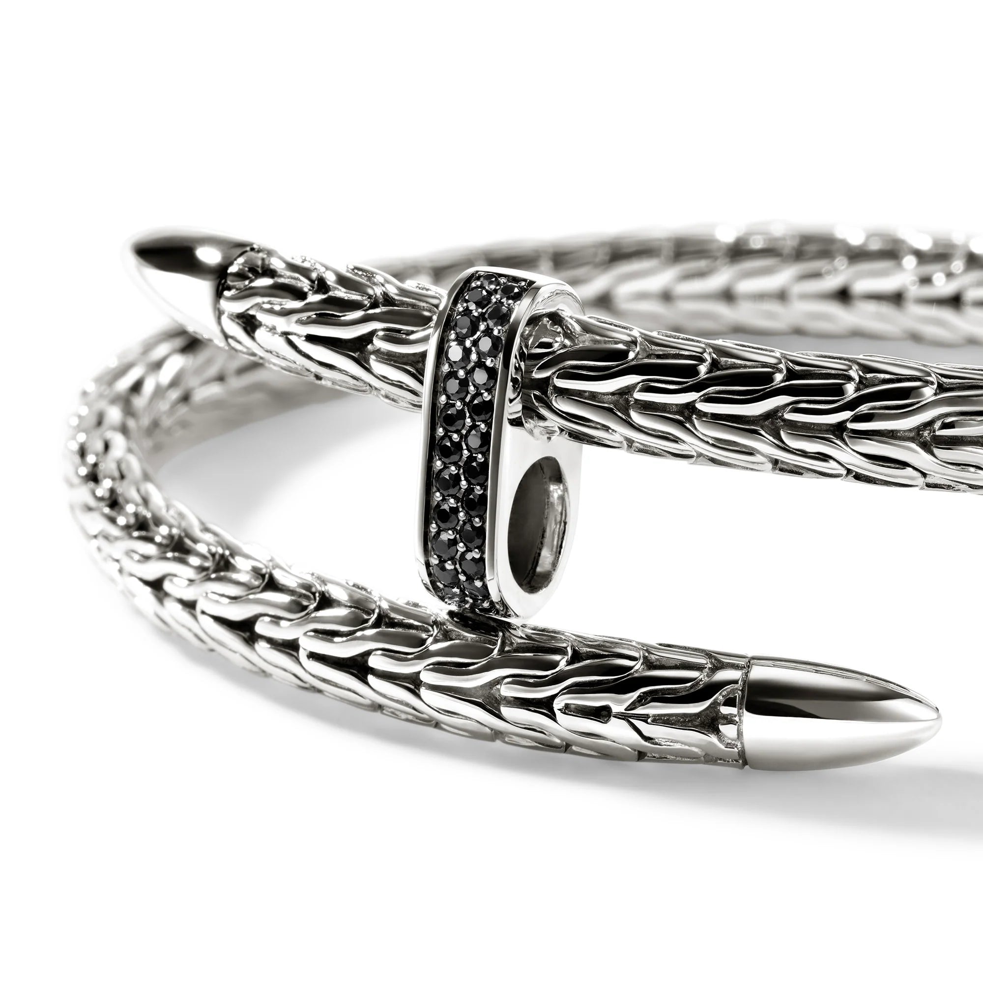 JOHN HARDY SPEAR FLEX CUFF, STERLING SILVER, GEMSTONES