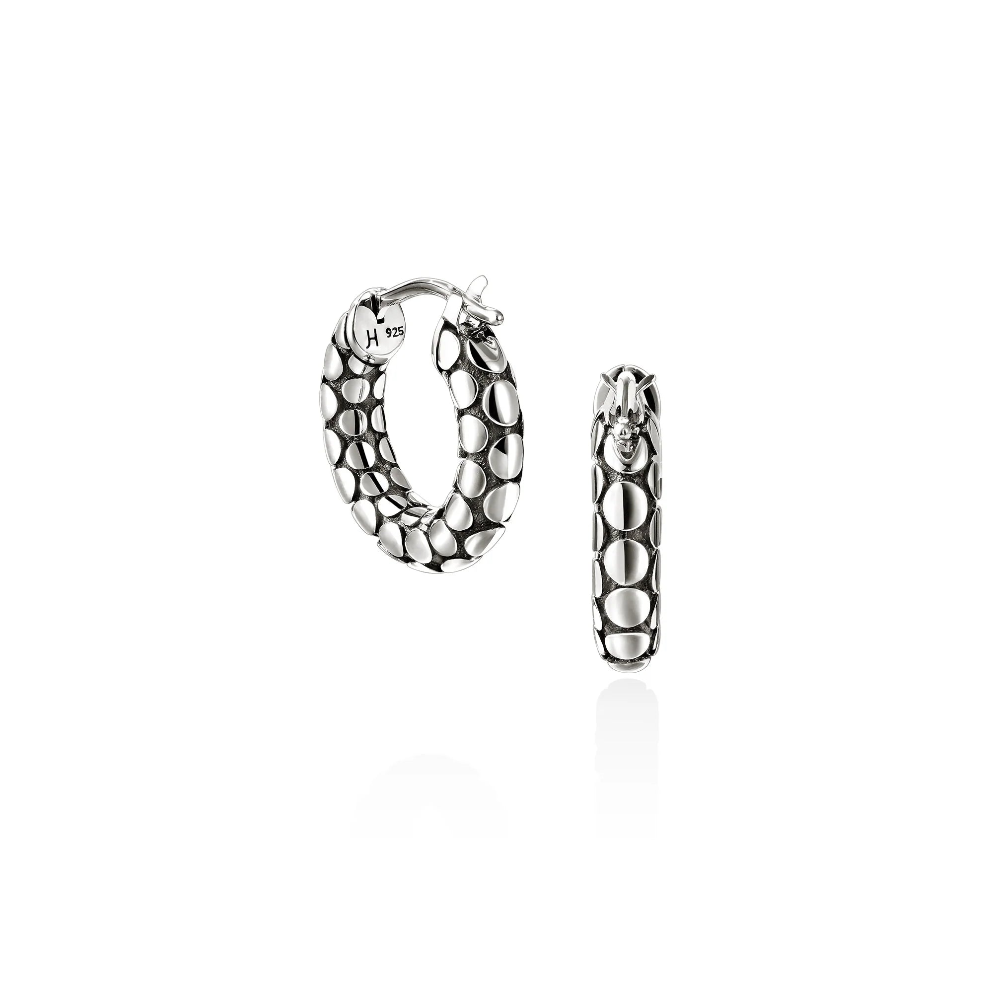 JOHN HARDY DOT STERLING SILVER HOOP EARRINGS