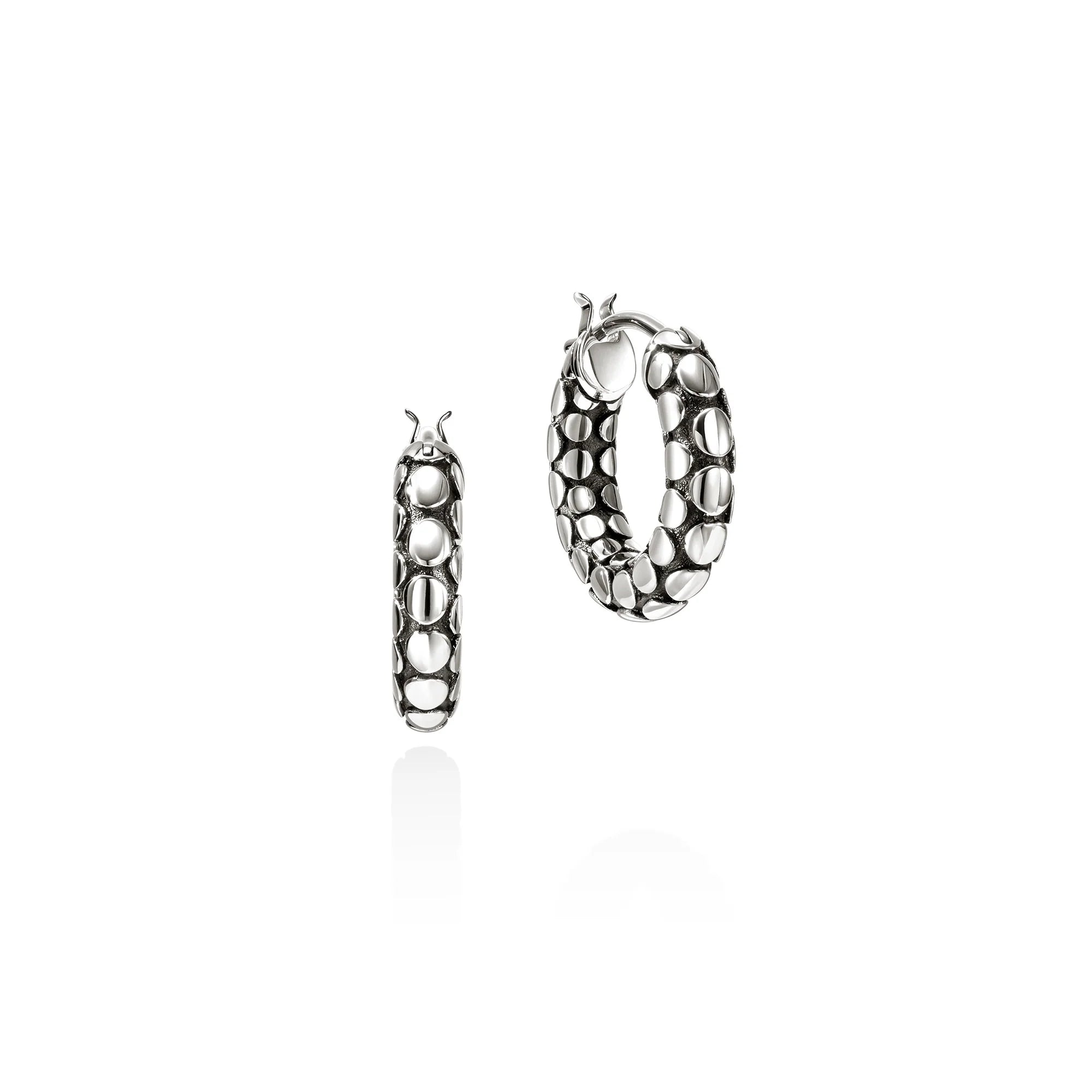 JOHN HARDY DOT STERLING SILVER HOOP EARRINGS