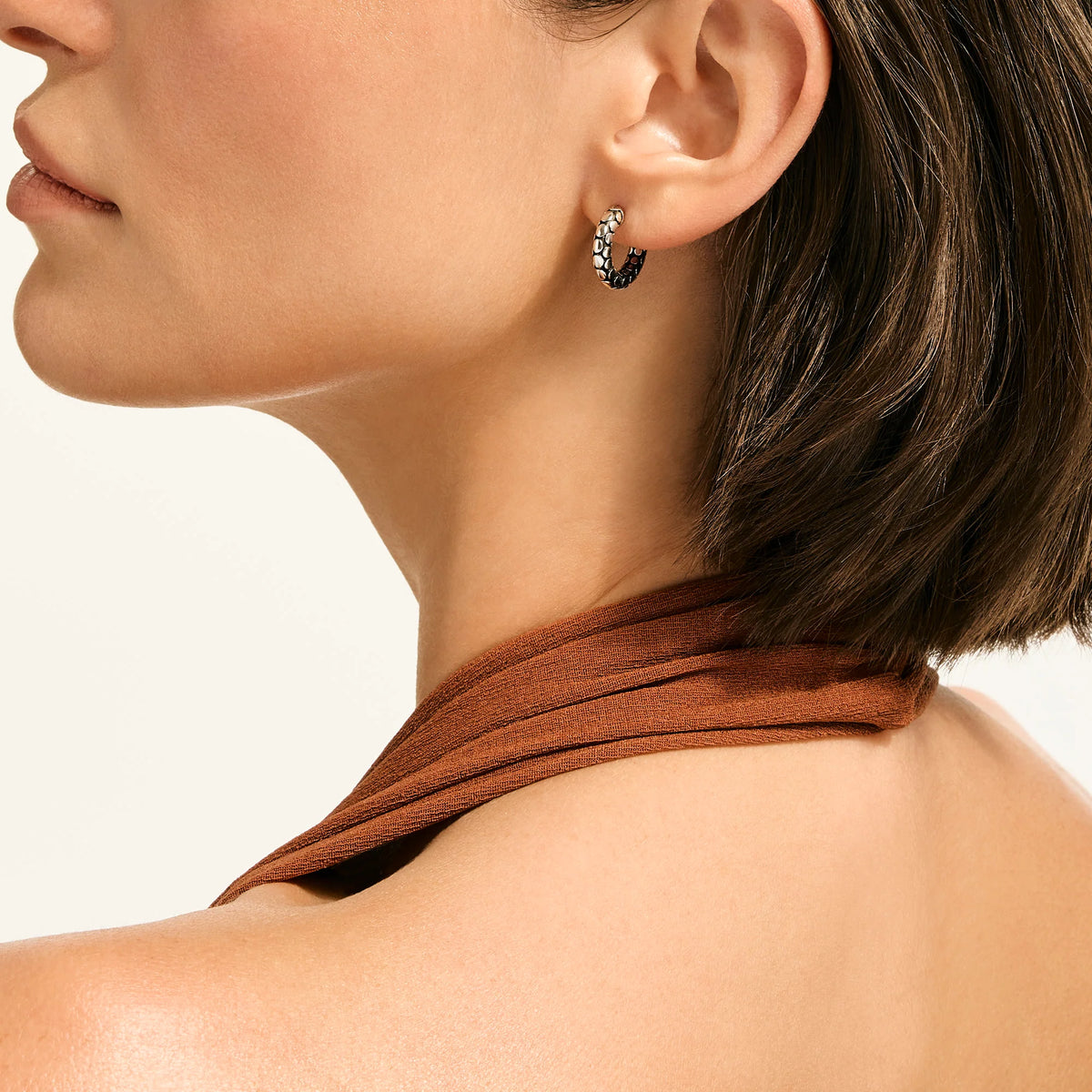 JOHN HARDY DOT STERLING SILVER HOOP EARRINGS