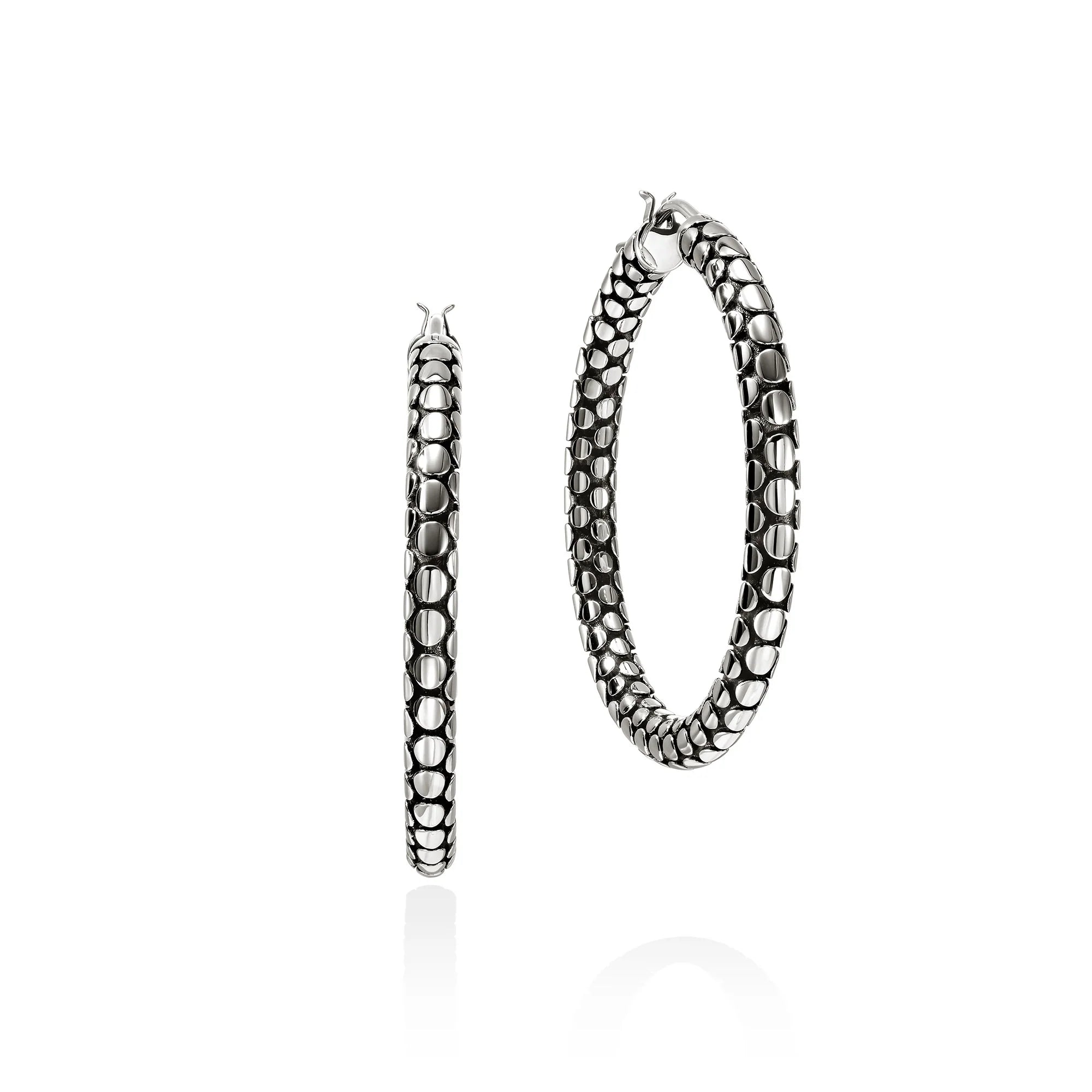 JOHN HARDY DOT STERLING SILVER HOOP EARRINGS