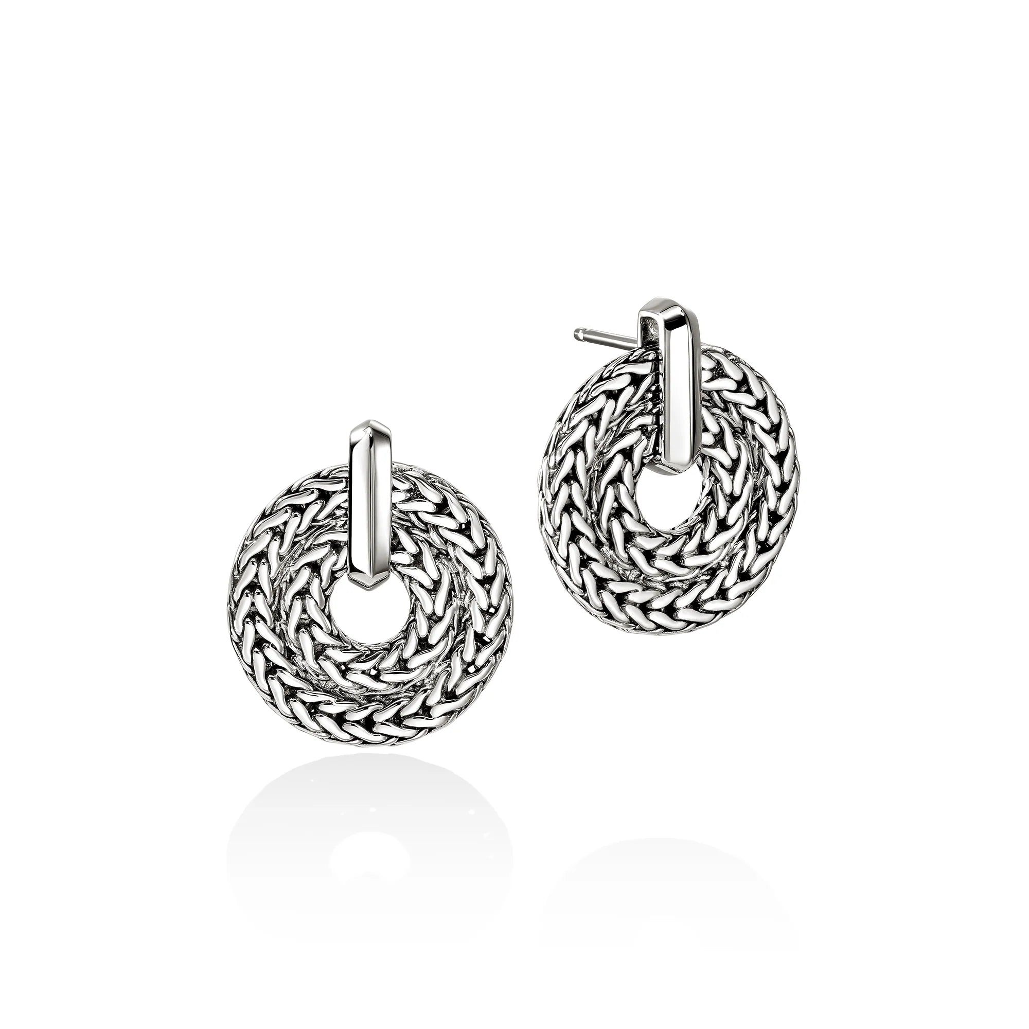 JOHN HARDY ICON LINK EARRING, STERLING SILVER, 22MM