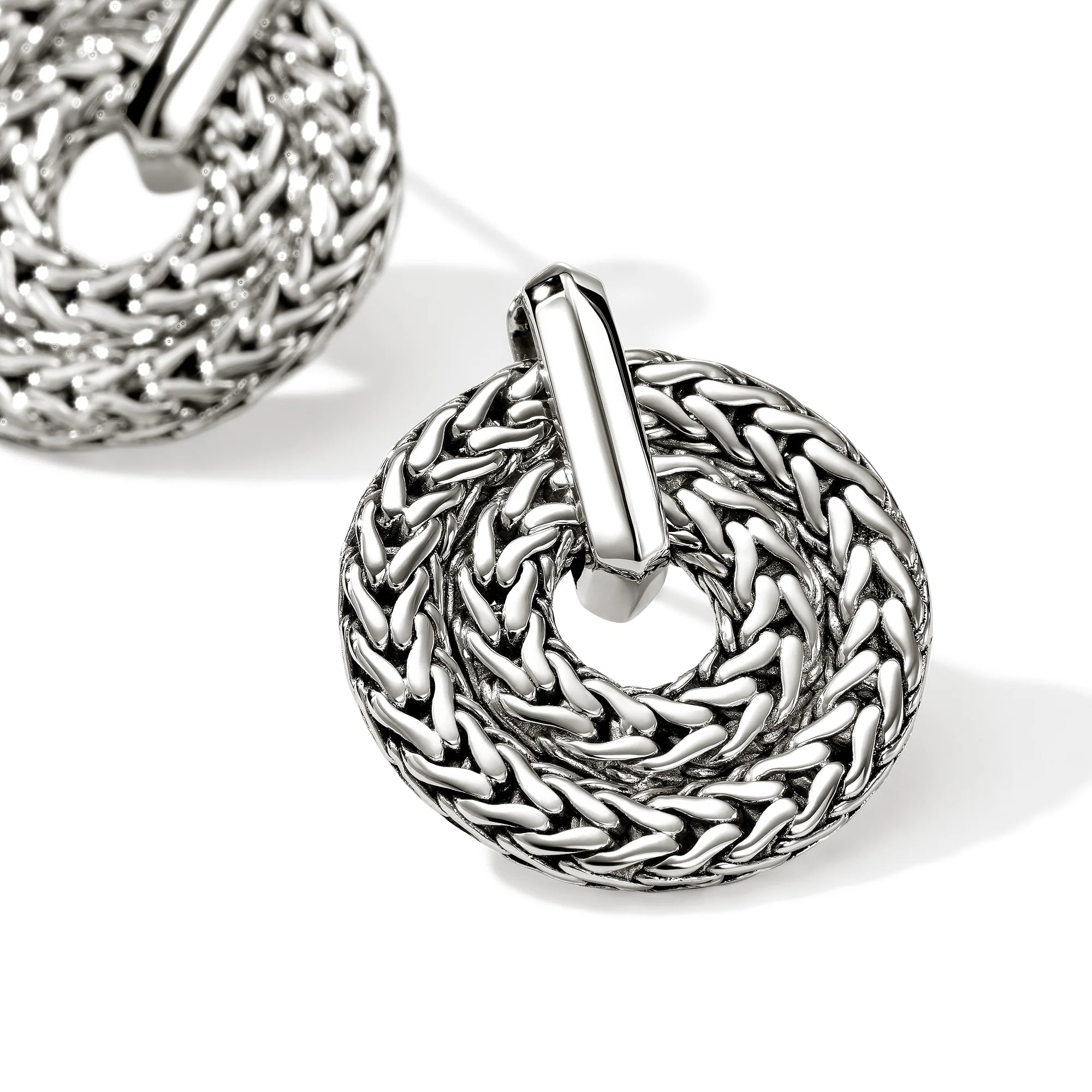JOHN HARDY ICON LINK EARRING, STERLING SILVER, 22MM