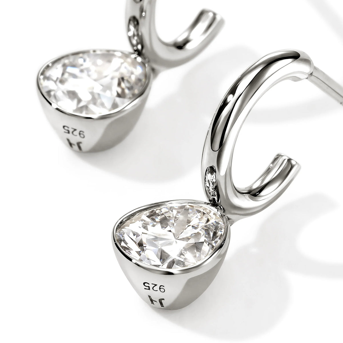 JOHN HARDY LOVESTRUCK HOOP EARRINGS, STERLING SILVER, LAB DIAMONDS, 1.5CW