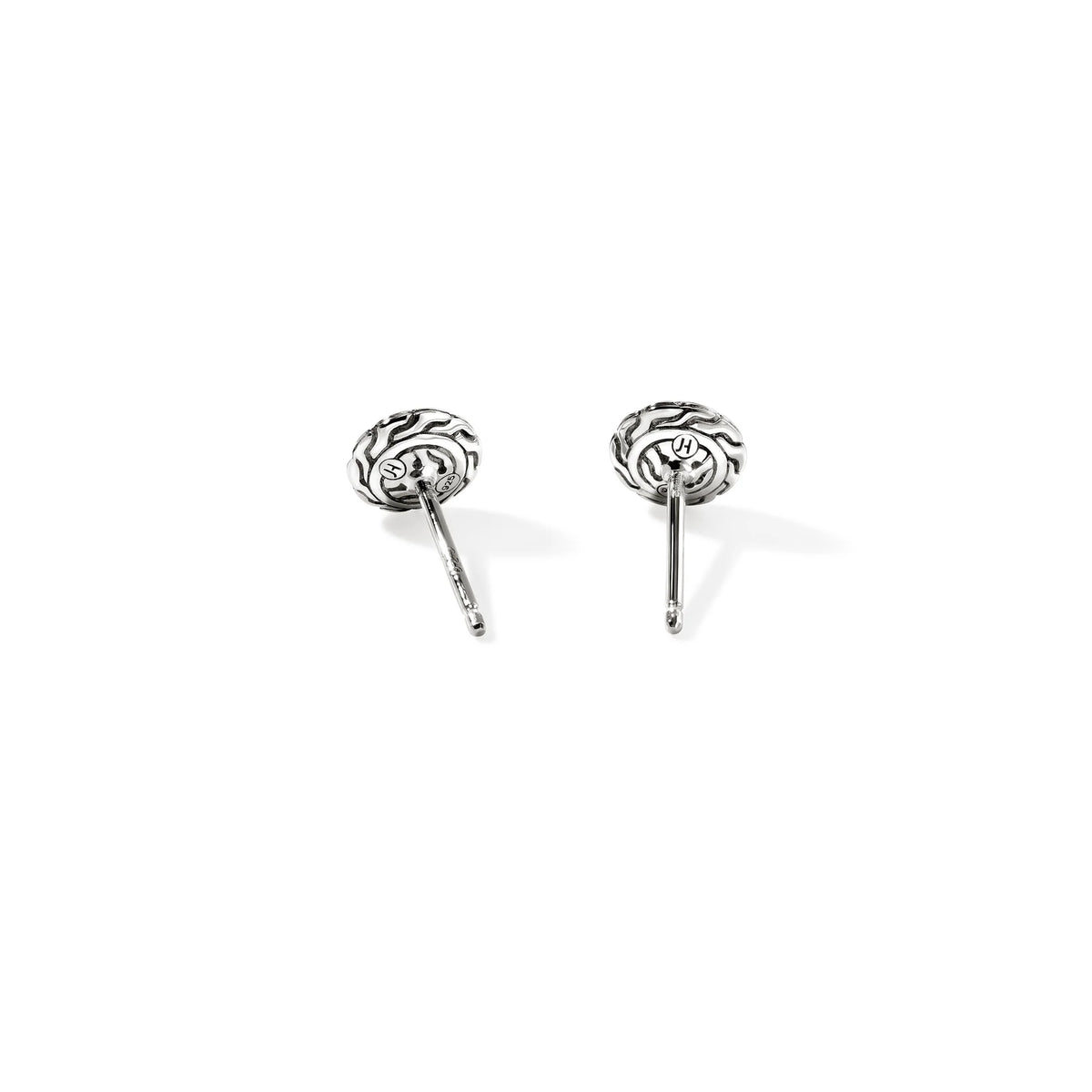 JOHN HARDY ESSENTIAL PAVE STUD EARRING, STERLING SILVER, GEMSTONES, 7MM
